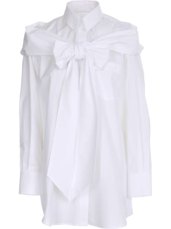 Simone Rocha Masculine Bow Shirt Cotton Poplin