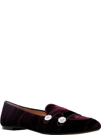 Aquazzura Deep Plum Velvet Astor Loafer