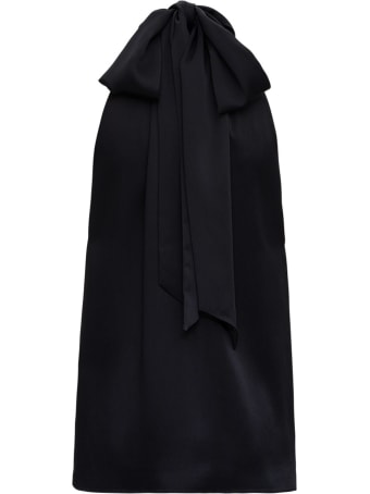 Saint Laurent Black Cotton Turtleneck Top