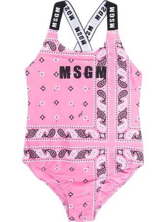 MSGM Teen One-piece Swimsuit With Paisley Print
