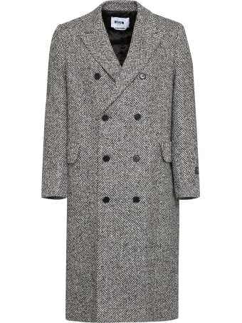 MSGM Padded Double-breast Peacoat