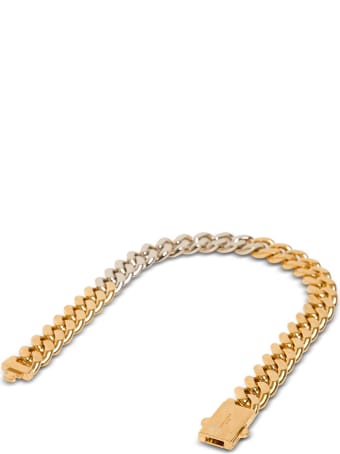 Saint Laurent Chain Necklace In Golden And Silver Plated Brass