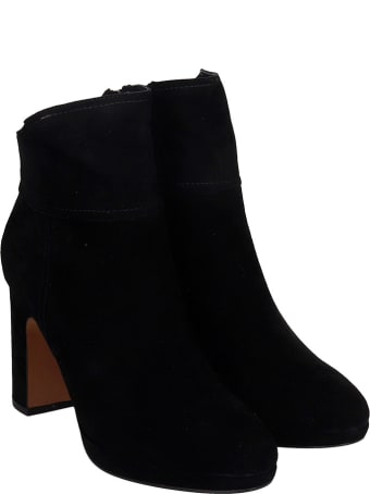 Bibi Lou High Heels Ankle Boots In Black Suede