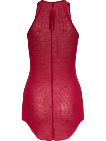 Rick Owens Red Silk Blend Tank Top