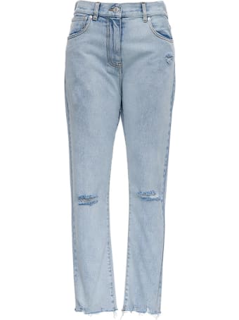 MSGM Destroyed Jeans With Tear Detail