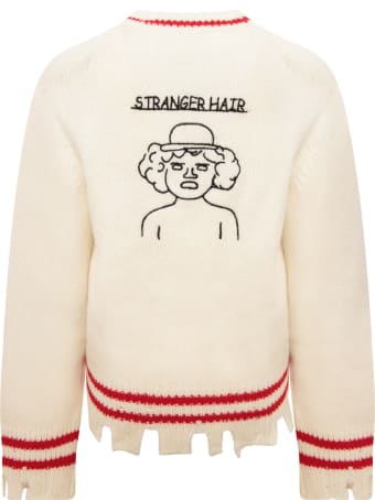 Riccardo Comi Ivory Sweater With Red Details