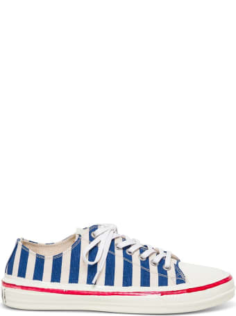 Marni Striped Canvas Sneakers With Logo