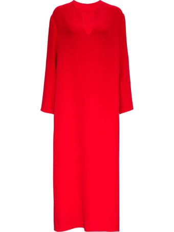 Valentino Long Red Silk Dress