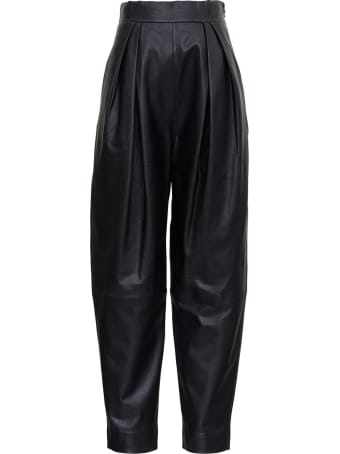 Alberta Ferretti High Waisted Leather Pants