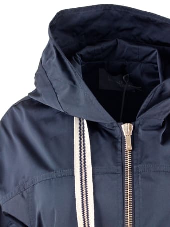 Lorena Antoniazzi Nylon Jacket With Hood, Pockets And Zip Closure