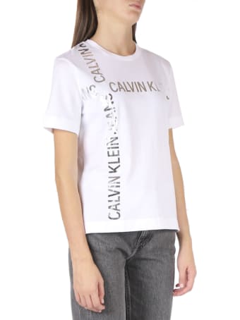 Calvin Klein Jeans White Ck Jeans Cotton T-shirt