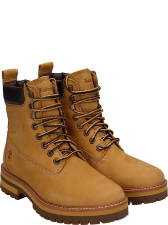 Timberland Courma Guy Combat Boots In Yellow Nubuck