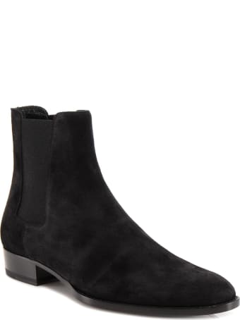 Saint Laurent Wyatt Chelsea Boots In Suede