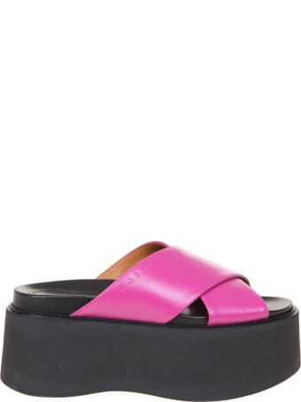 Marni Sandals In Leather With Platform