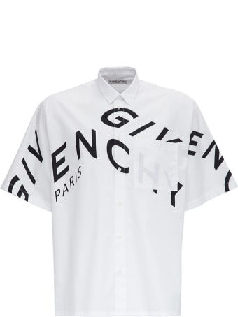 Givenchy Short Sleeved Cotton Shirt With Refracted Print