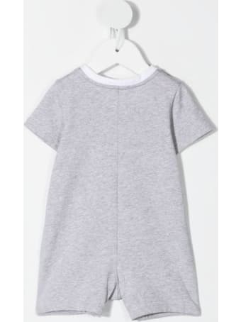 Givenchy Newborn Melange Grey Short Sleeve Romper With Logo And Pockets