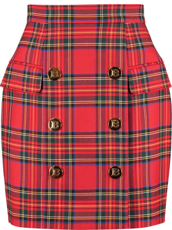 Balmain Wool Wrap Skirt