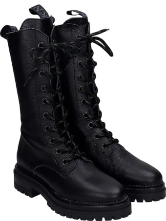 Pedro Miralles Dakota Combat Boots In Black Leather