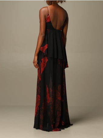 Just Cavalli Dress Just Cavalli Long Dress With Rose Pattern