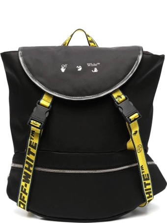 Off-White Man Black Logo Backpack