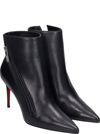 Christian Louboutin Brigikate 85 High Heels Ankle Boots In Black Leather