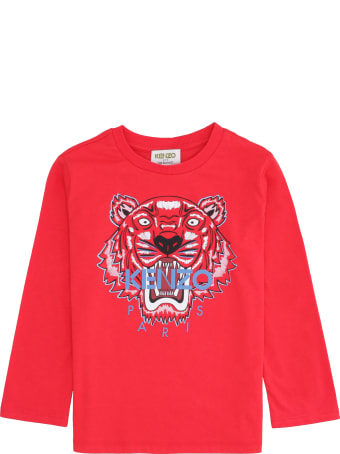 Kenzo Kids Tiger Print Cotton T-shirt