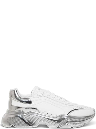 Dolce & Gabbana Leather Sneakers With Laminated Sole