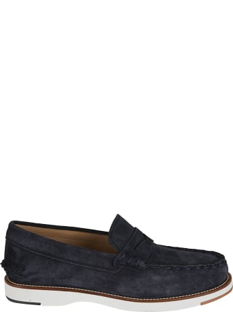 Tod's Exposed Stitching Logo Stamp Loafers