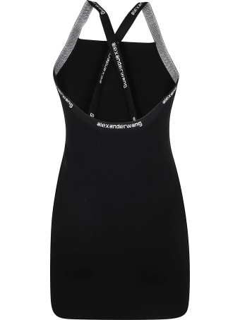 Alexander Wang Bodycon Tank Dress W/logo Jacquard Trims