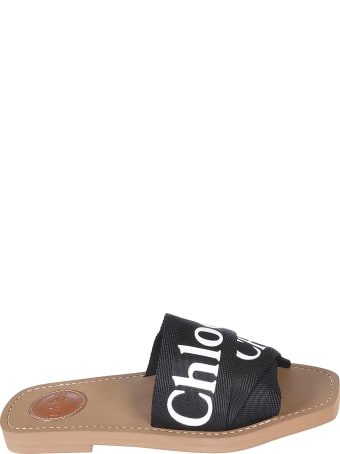 Chloé Logo Cross-strap Sliders