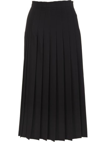Ermanno Scervino Black Pleated Midi Skirt