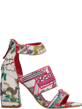 Bams Sandals In White Fabric