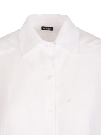 Kiton Bright White Linen High-low Linen Shirt