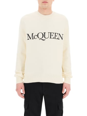 Alexander McQueen Cotton Sweater With Logo Embroidery