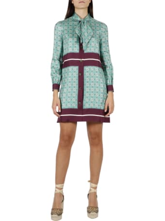 Gucci Silk Dress With Gg Print