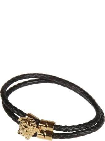 Versace Medusa Head Plaque Rope Bracelet