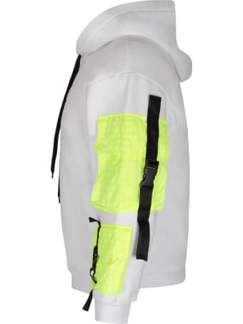 Natasha Zinko White Sweatshirt For Boy With Black Logo