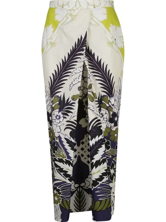 Valentino Front Cut-out Printed Skirt