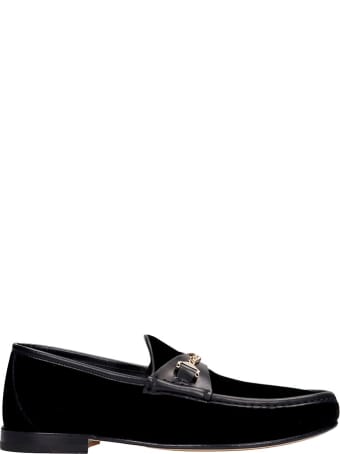 hyusto Mick Loafers In Black Velvet
