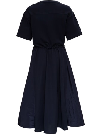 Moncler Long Dress With Embroidered Logo