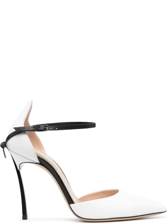 Casadei White And Black Blade Penny Pump