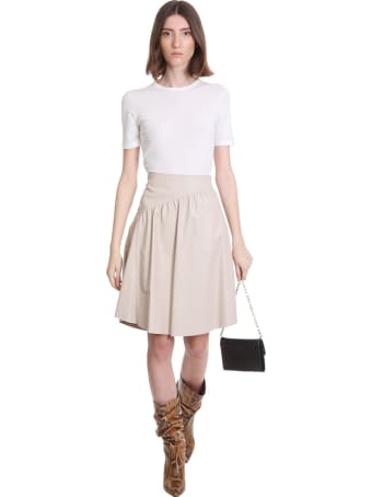 DROMe Skirt In Beige Leather