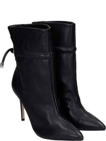 Schutz High Heels Ankle Boots In Black Leather