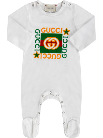 Gucci White Set For Babykids With Logos