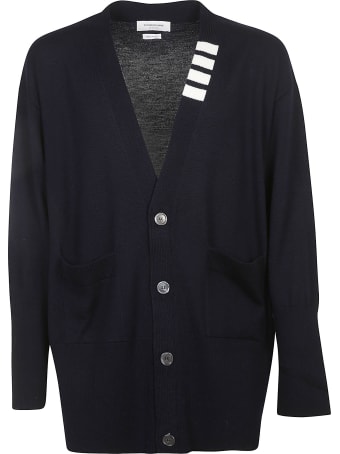 Thom Browne Oversized V-neck Stitch Cardigan