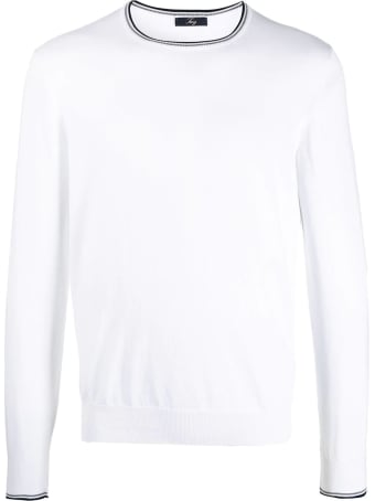 Fay White Cotton Jumper