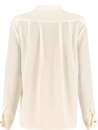Alessandra Rich Silk Shirt With Pleated Details