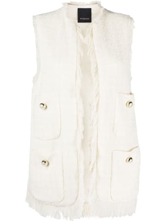 Pinko Tweed Vest With Fringes