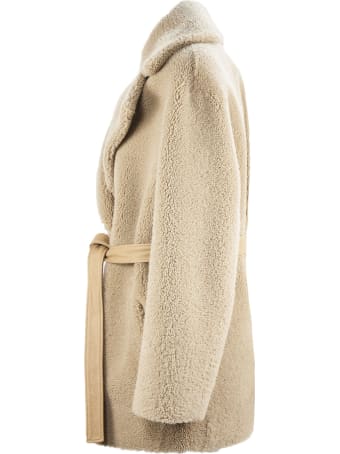 Blancha Sand Shearling/sheepskin Coat