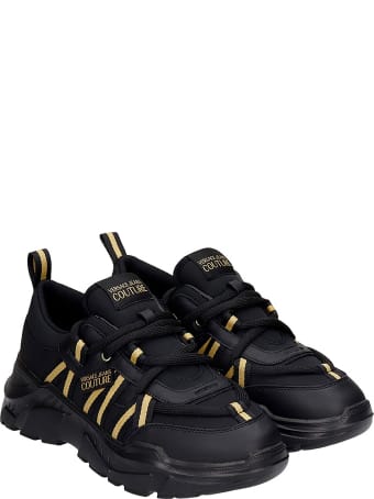 Versace Jeans Couture Sneakers In Black Synthetic Fibers